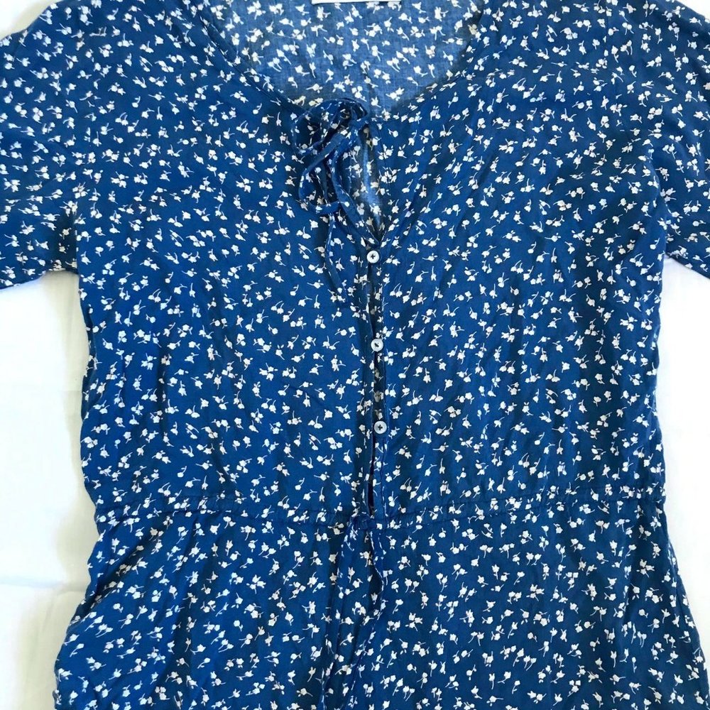 AUGUSTE 6 blue BOHO floral JUMPSUIT hippie 3/4 sleeve romper PLAYSUIT beach ♡ - Picture 8 of 10